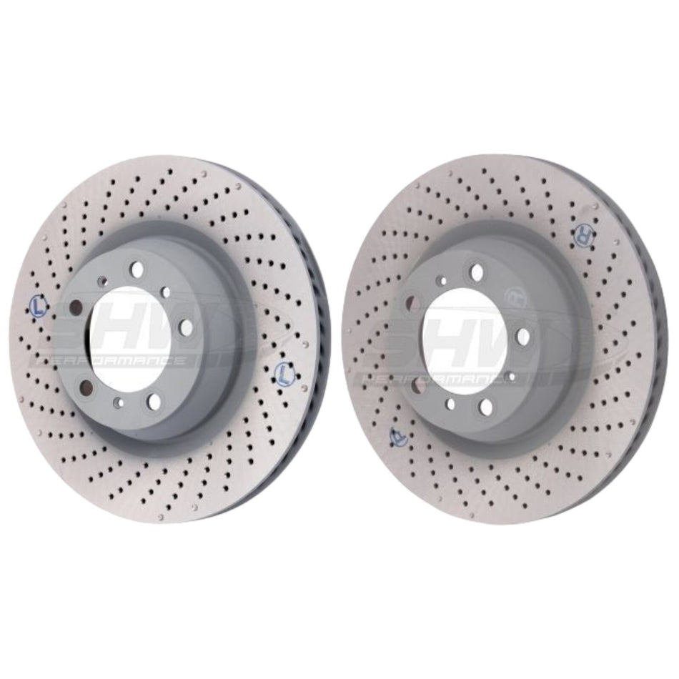 SHW Performance Rear Drilled Brake Discs 350mm x2 PORSCHE 911 997 Turbo S GT3 RS