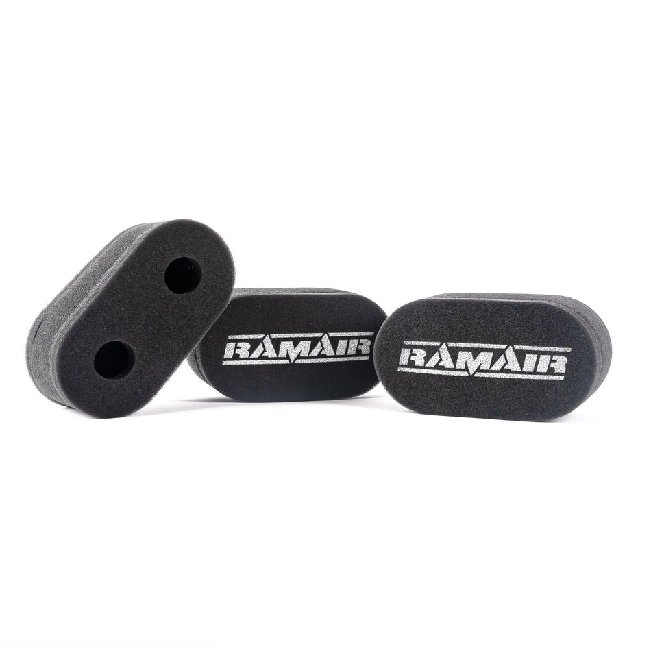 Ramair Performance Carb Sock Dual Layer Foam 3x Air Filters Caged 75mm Short