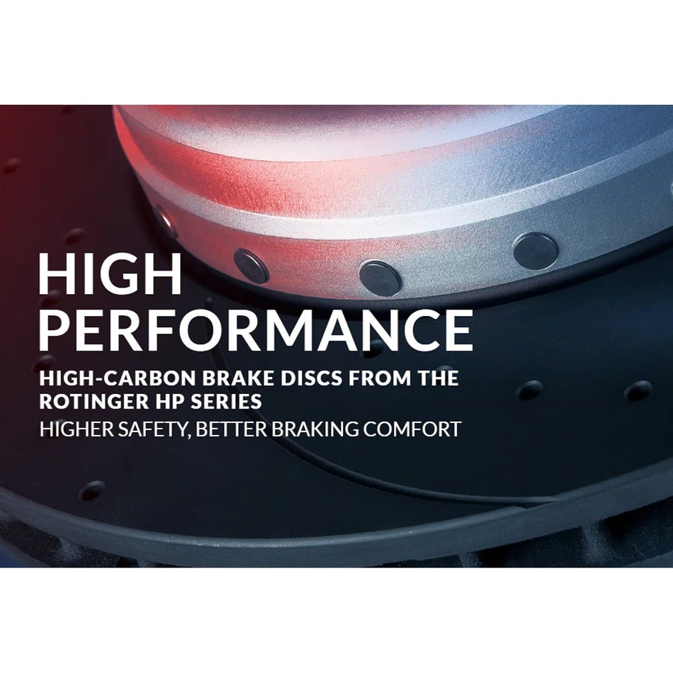 VW Golf MK7/MK7.5 GTI R S3 8V Rear Brake Discs J-Hook Coated Rotinger Pair 310mm