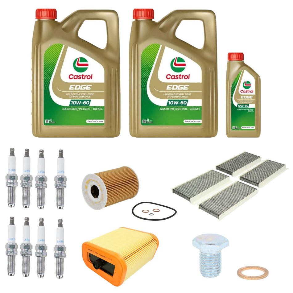 BMW M3 E90 Full Service Kit Spark Plugs Oil Air Cabin Filters Castrol Engine Oil