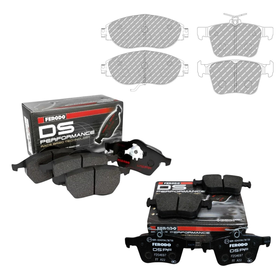 Ferodo DS Performance Front Rear Brake Pads Audi S3 8V Golf MK7 MK7.5 2.0 GTI R