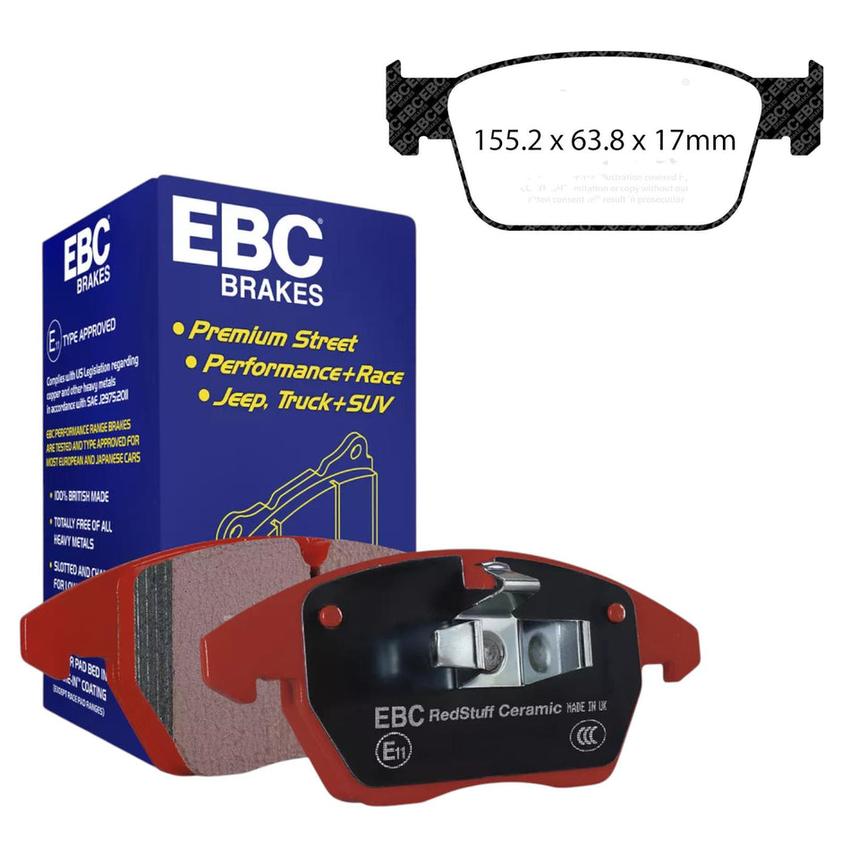 EBC Redstuff Ceramic Front Brake Pads For Audi A4 A5 B9 2.0T Sedan Avant Clearance