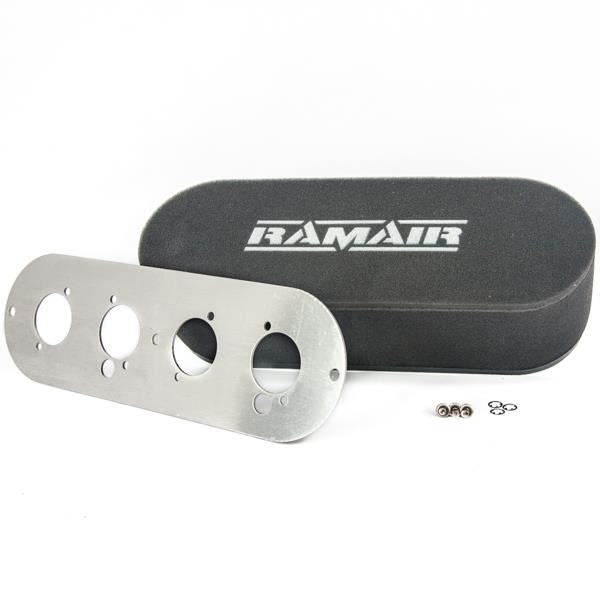 Ramair Twin Carb Air Filter W/ Baseplate Talbot Sunbeam & Samba 100mm Int Height