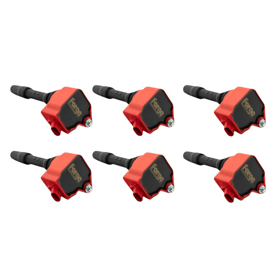 Forge Motorsport Red Ignition Coils Pack x6 For BMW M140i M240i 340i F20 F21 F22 F23 B58