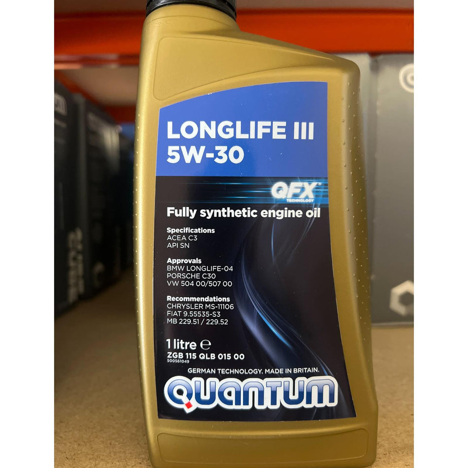 Quantum Longlife 3 5W-30 Fully Synthetic Engine Oil 1L For VW Audi BMW Porsche