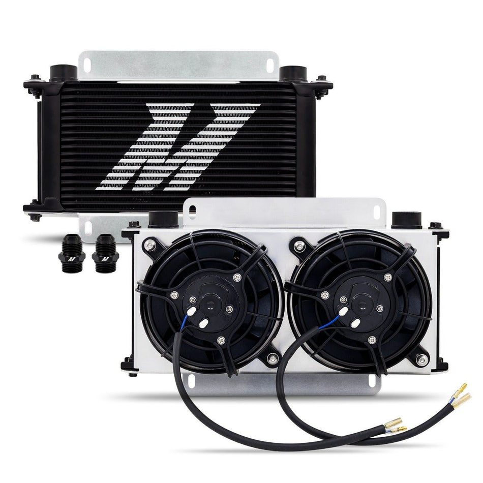 Mishimoto Universal Oil Cooler Kit, 19-Row Cooler 2x Fans Upgrade Aftermarket