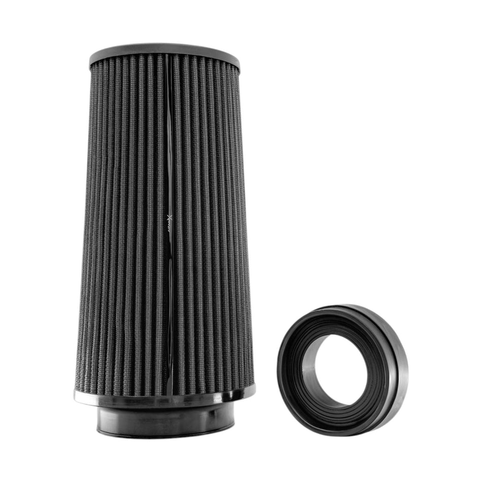 Pipercross AirMax Universal Cone Pleated Air Filter Kit 4" Rubber Neck 12" Height with Reducer Rings