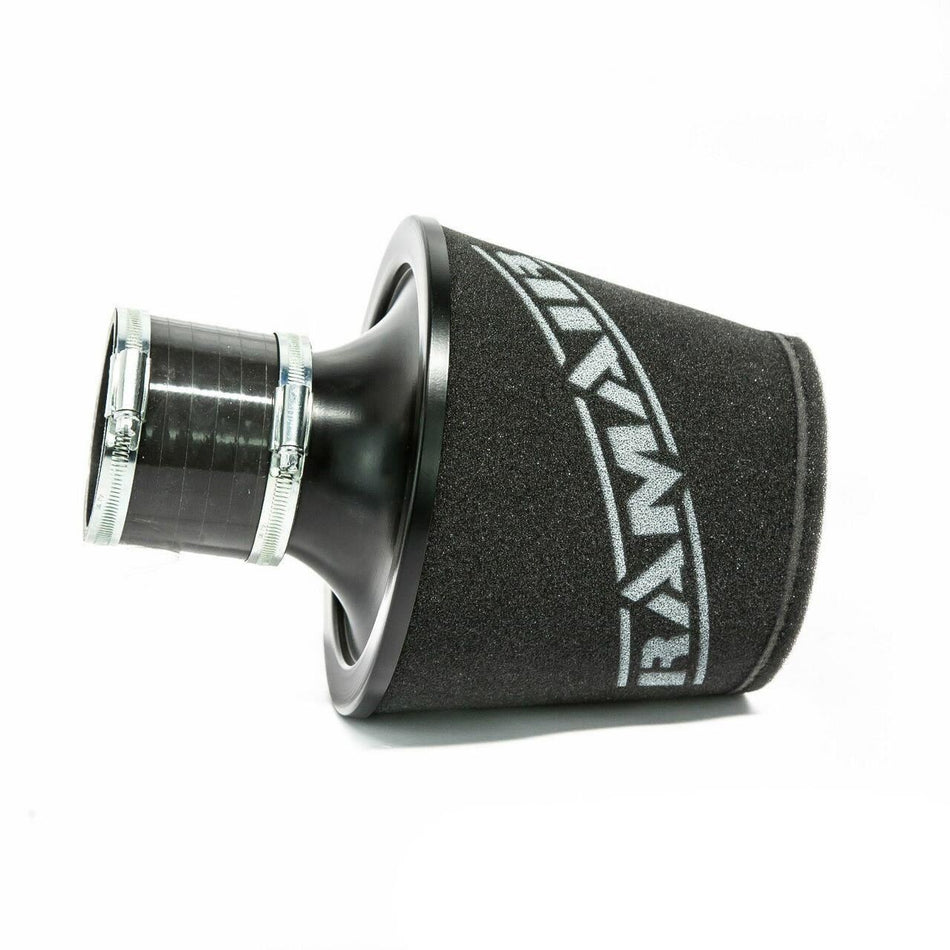 Ramair Aluminium Large Foam Air Filter Base 80mm OD Black With Silicone Coupler