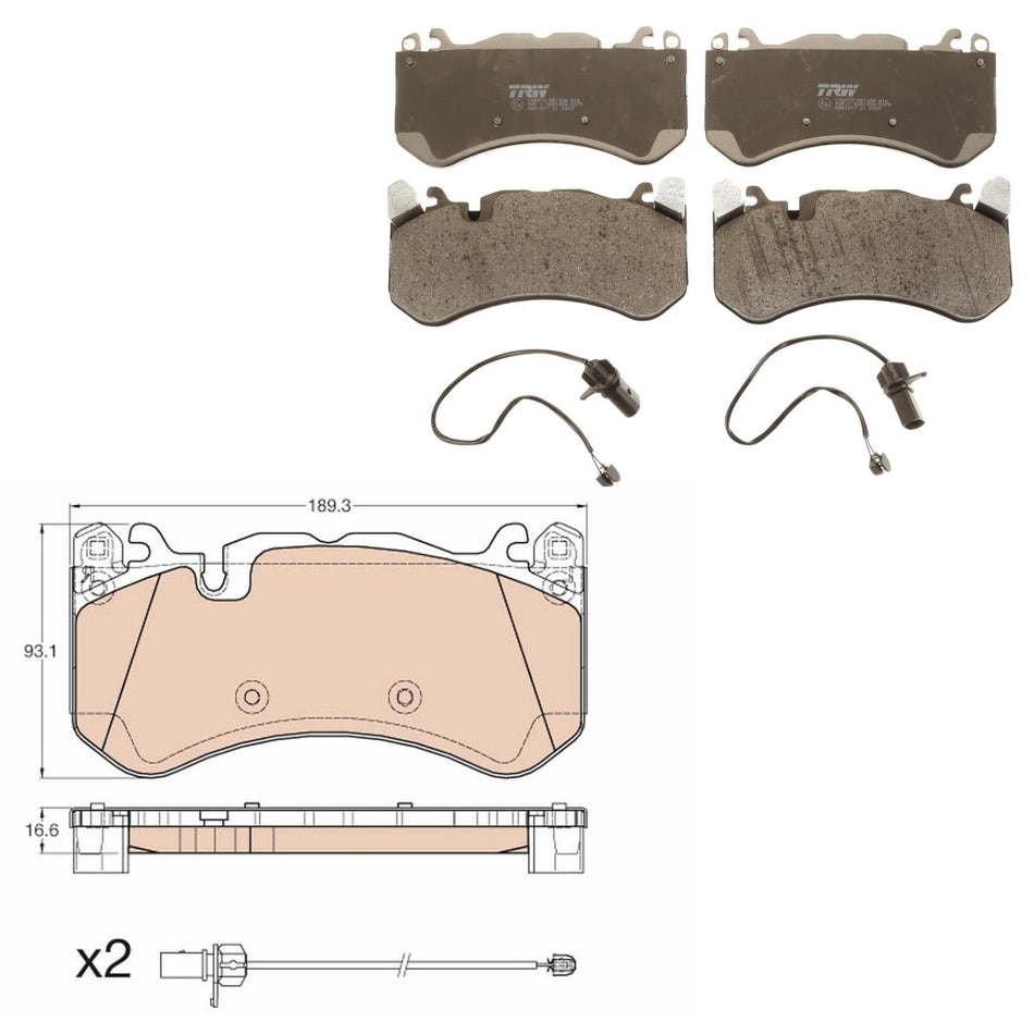 TRW Front Brake Pads + Wear Sensors For Audi RS6 RS7 C7  C63 S AMG W205 E63 W212