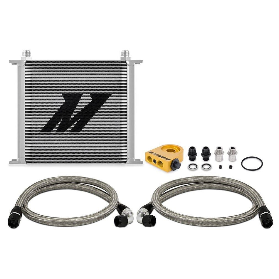 Mishimoto Performance Universal Thermostatic Oil Cooler Kit, 34-Row Silver