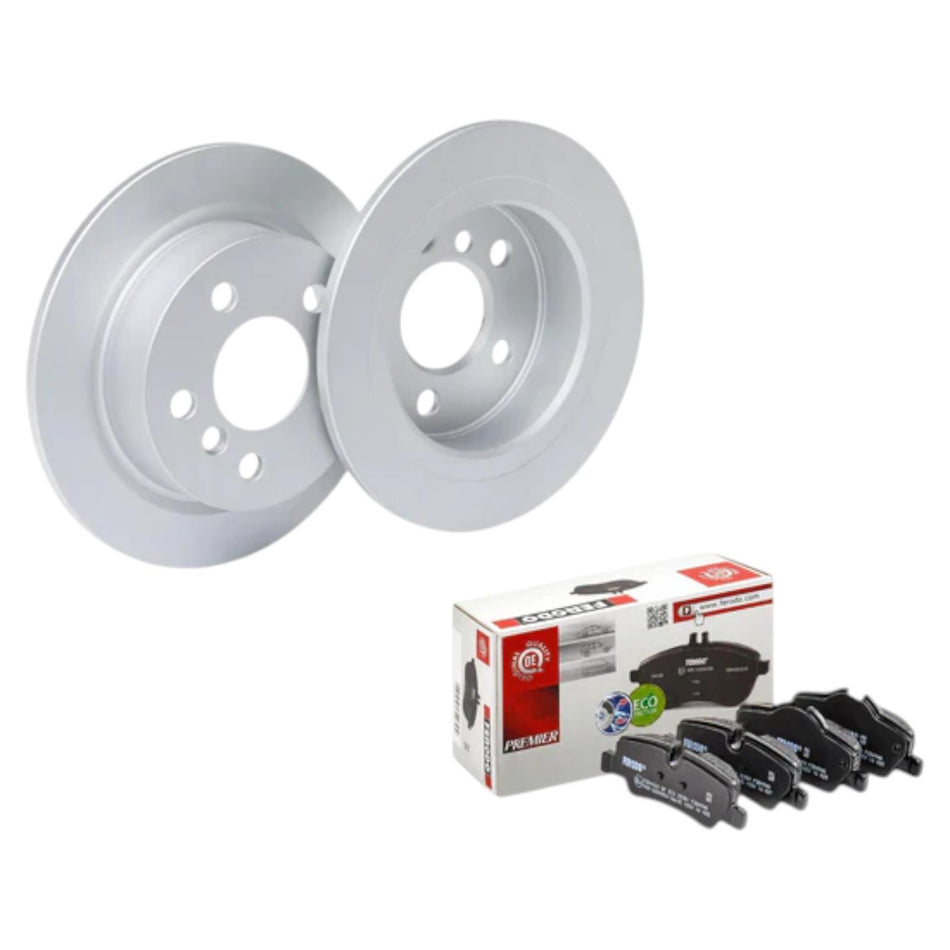 MINI F56 John Cooper Works 2.0 JCW Rear Coated Brake Discs and OE Spec Ferodo Brake Pads