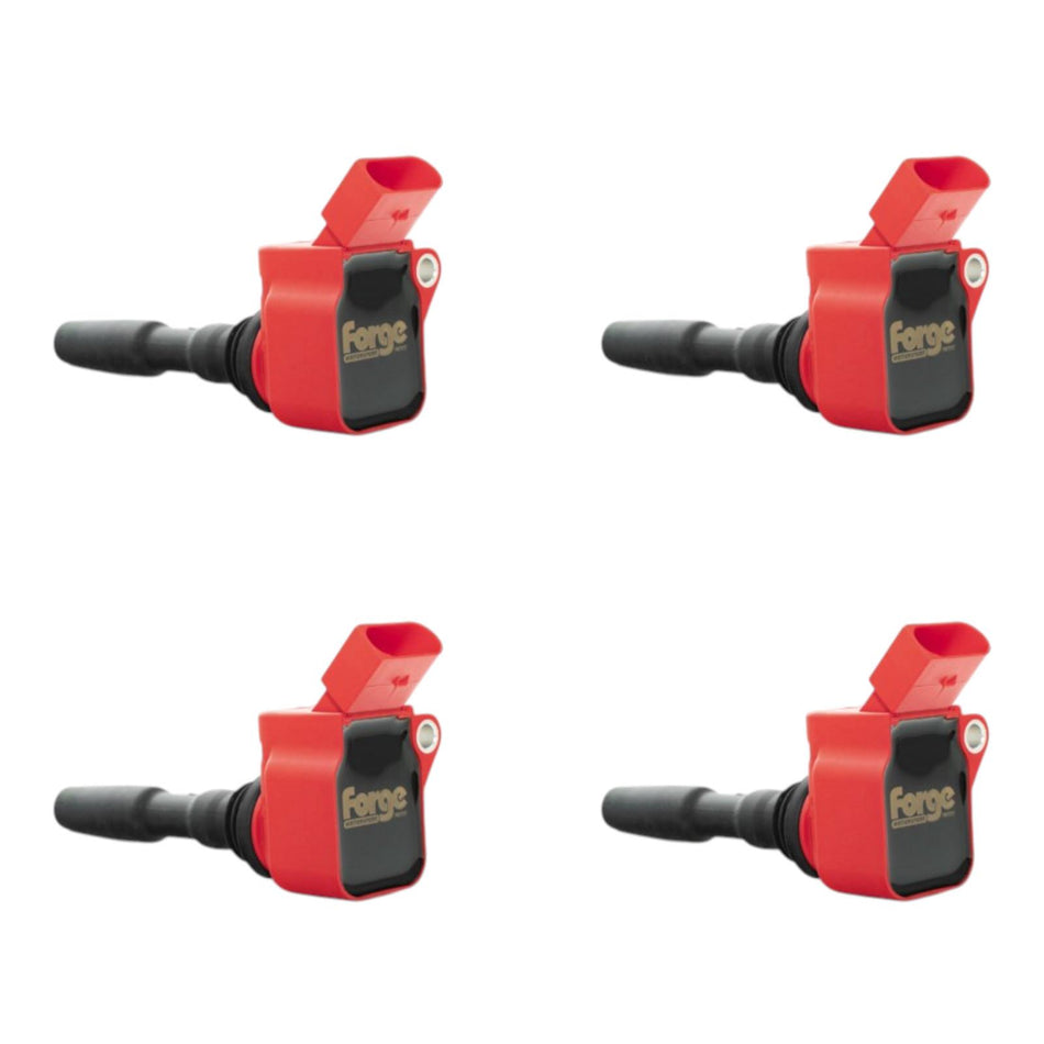 Forge Red Ignition Coil Packs For A3 8V VW Golf Mk6 MK7 Seat Skoda 1.4TSI EA211 x4