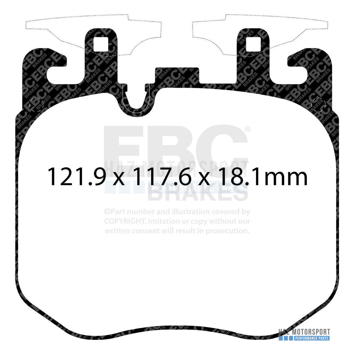 EBC Redstuff Front Brake Pads For BMW X3 M F97 & X4 M F98 inc Competition - Low Dust, Low Noise Ceramic