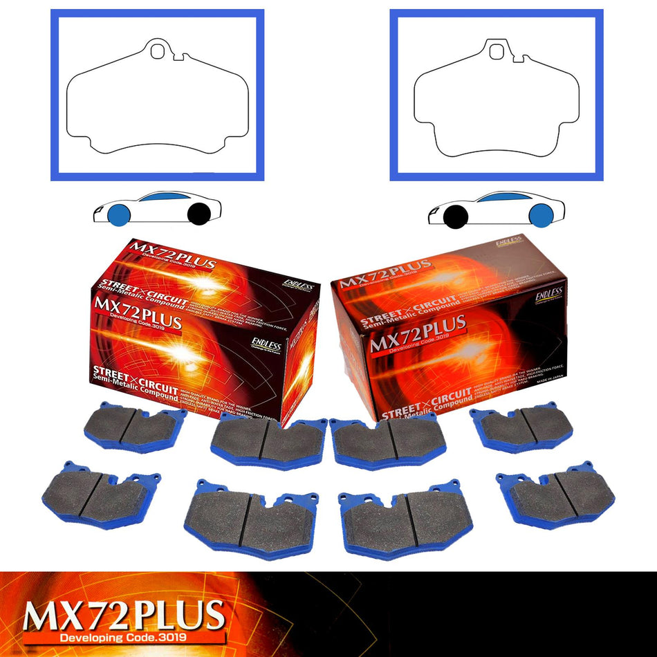 Endless Front Rear MX72 PLUS Racing Brake Pads EIP071-MX72PLUS EIP072-MX72PLUS