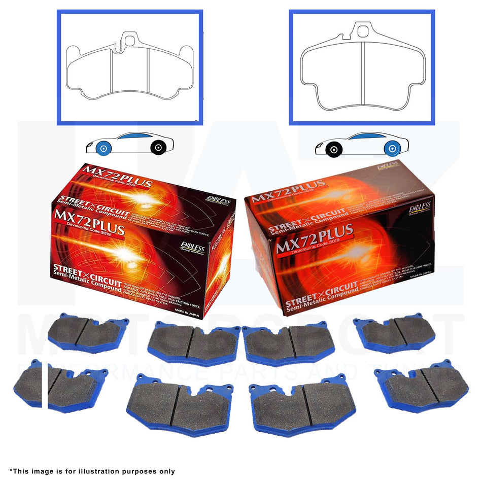 Endless Front Rear MX72 PLUS Racing Brake Pads EIP082-MX72PLUS EIP072-MX72PLUS