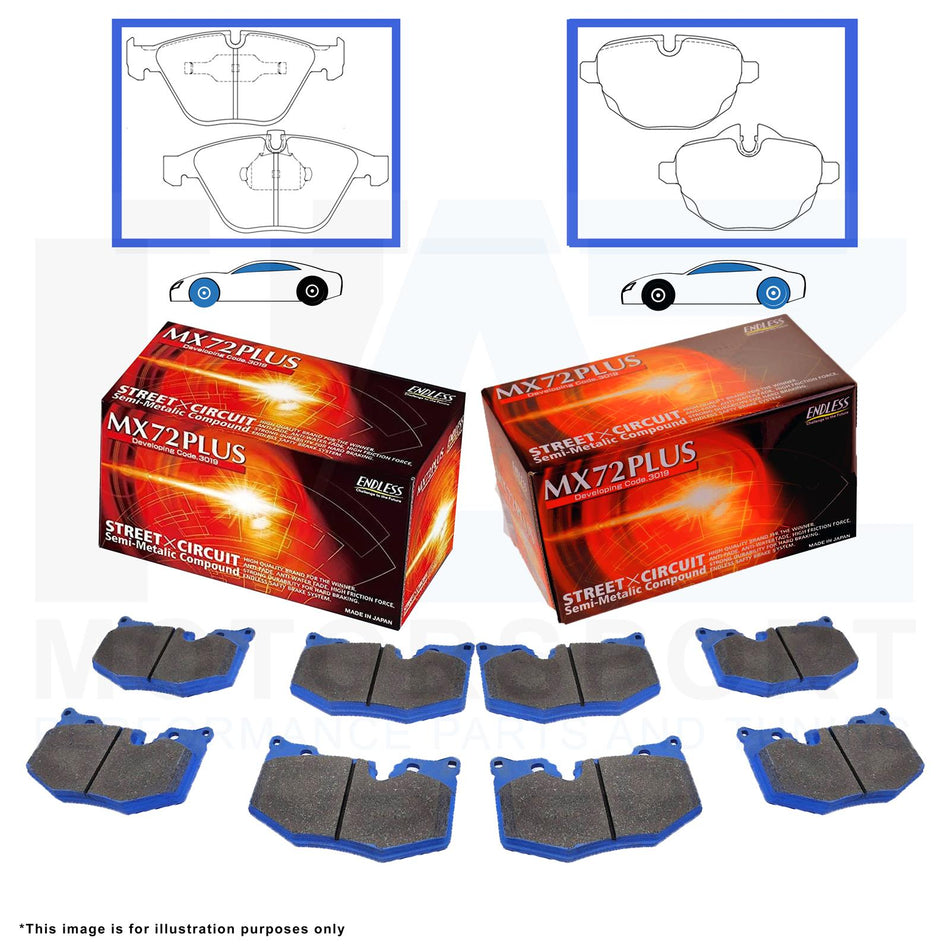 Endless Front Rear MX72 PLUS Racing Brake Pads EIP120-MX72PLUS EIP202-MX72PLUS