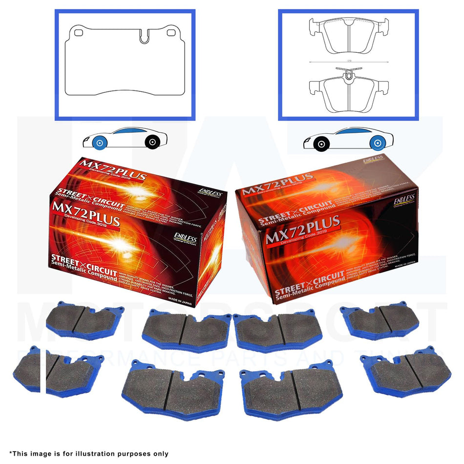 Endless Front Rear MX72 PLUS Racing Brake Pads EIP184-MX72PLUS EIP251-MX72PLUS