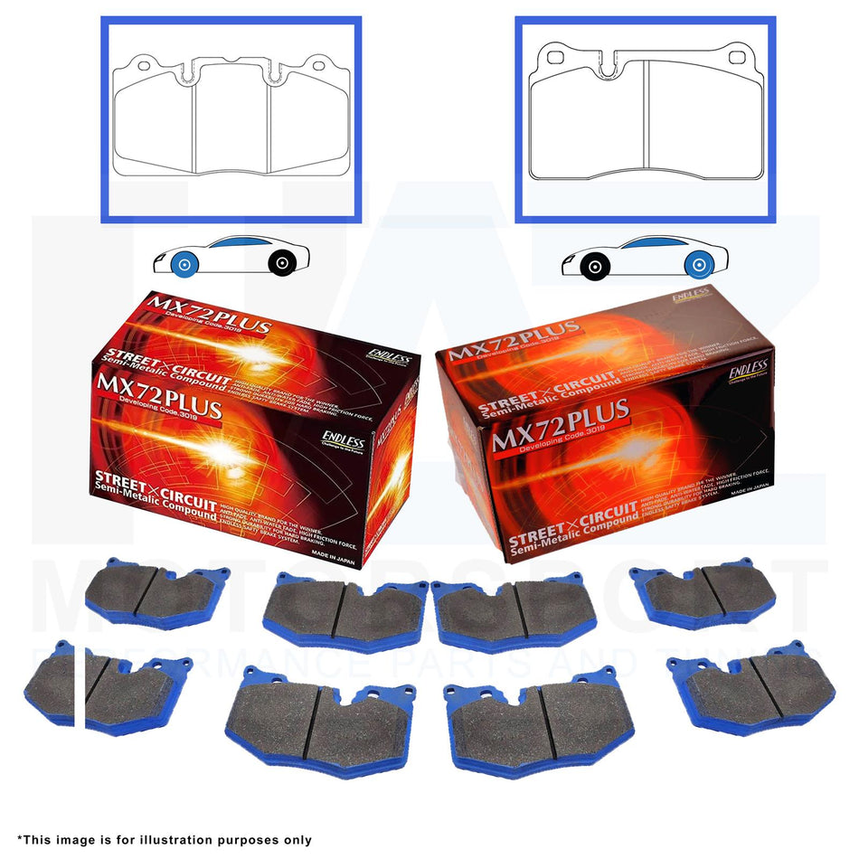 Endless Front Rear MX72 PLUS Racing Brake Pads EIP185-MX72PLUS EIP184-MX72PLUS