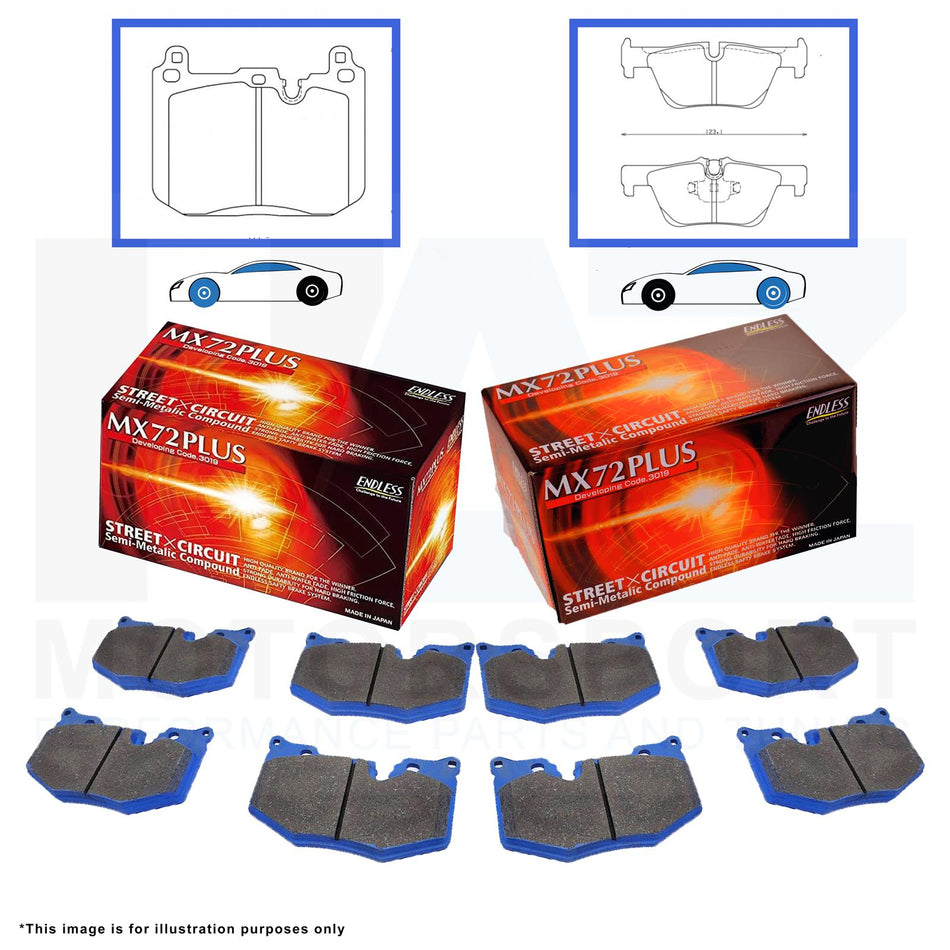 Endless Front Rear MX72 PLUS Racing Brake Pads EIP206-MX72PLUS EIP213-MX72PLUS