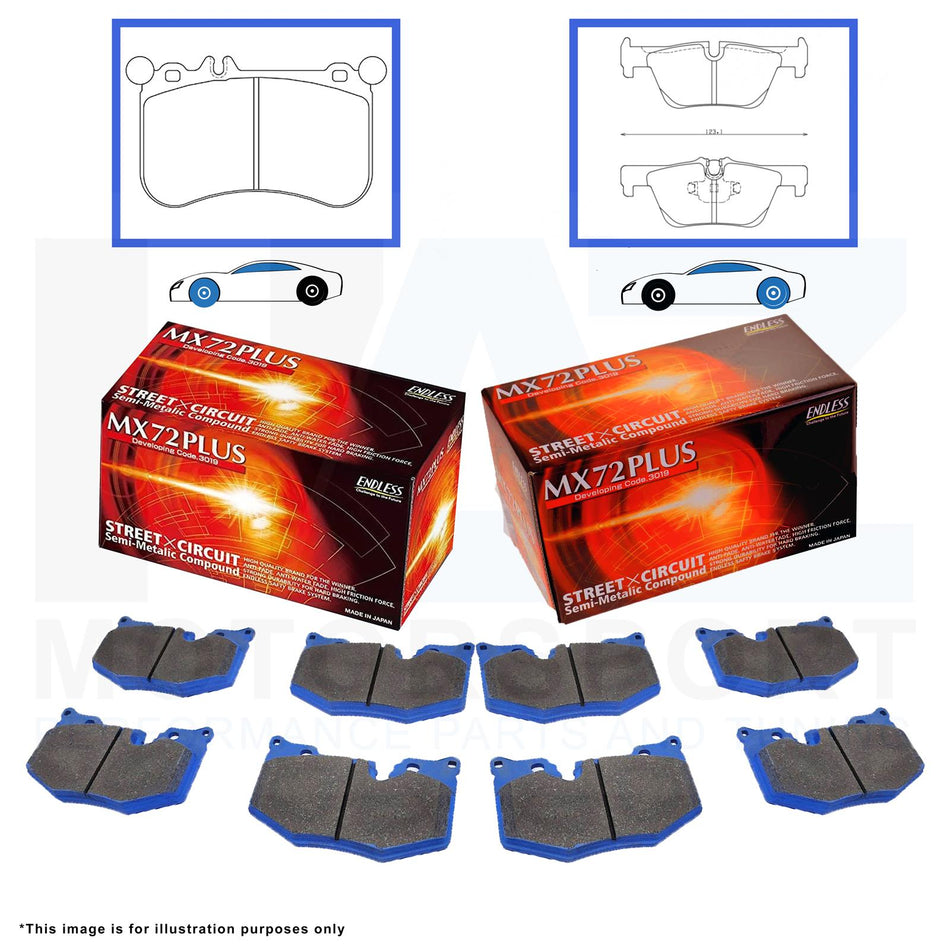 Endless Front Rear MX72 PLUS Racing Brake Pads EIP230-MX72PLUS EIP213-MX72PLUS