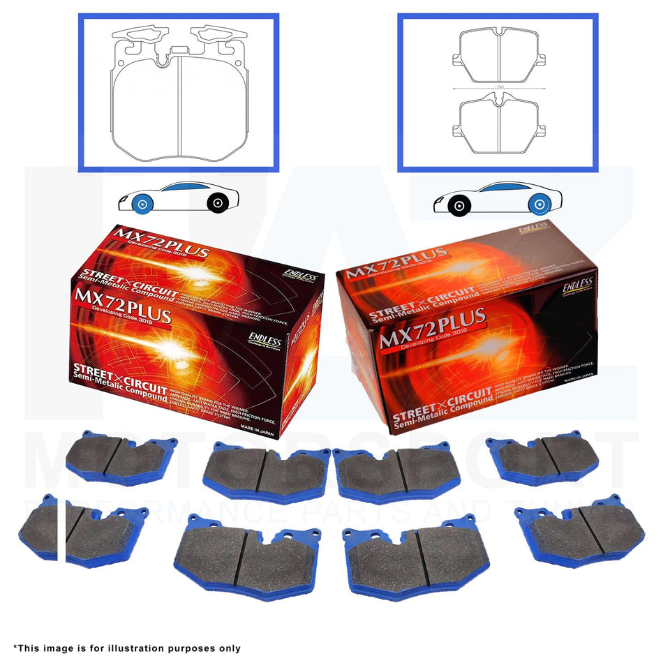 Endless Front Rear MX72 PLUS Racing Brake Pads EIP302-MX72PLUS EIP301-MX72PLUS