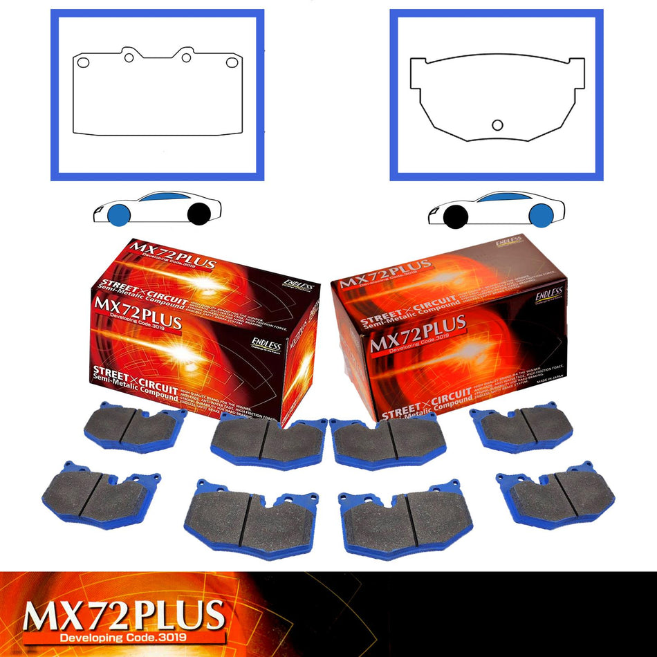 Endless Front and Rear MX72 PLUS Racing Brake Pads EP230-MX72PLUS EP064-MX72PLUS