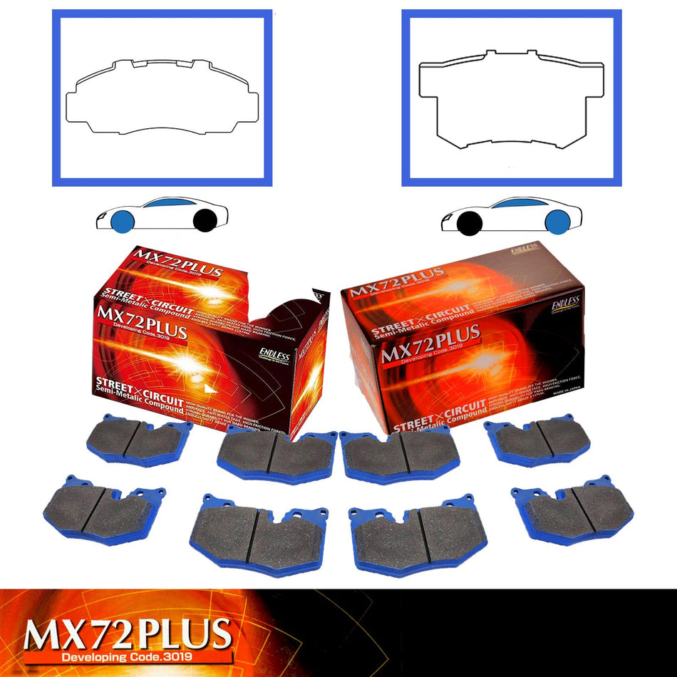 Endless Front and Rear MX72 PLUS Racing Brake Pads EP270-MX72PLUS EP312-MX72PLUS