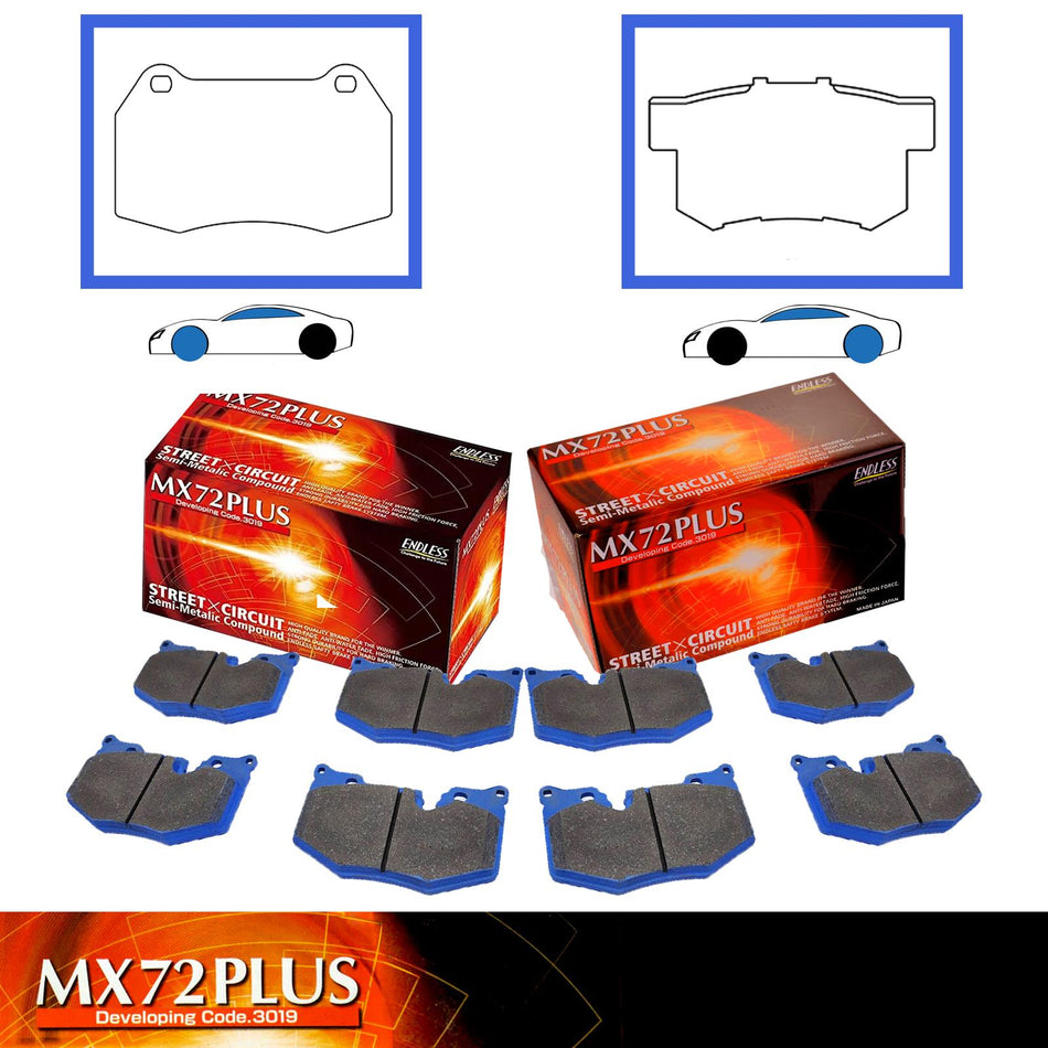 Endless Front and Rear MX72 PLUS Racing Brake Pads EP400-MX72PLUS EP312-MX72PLUS