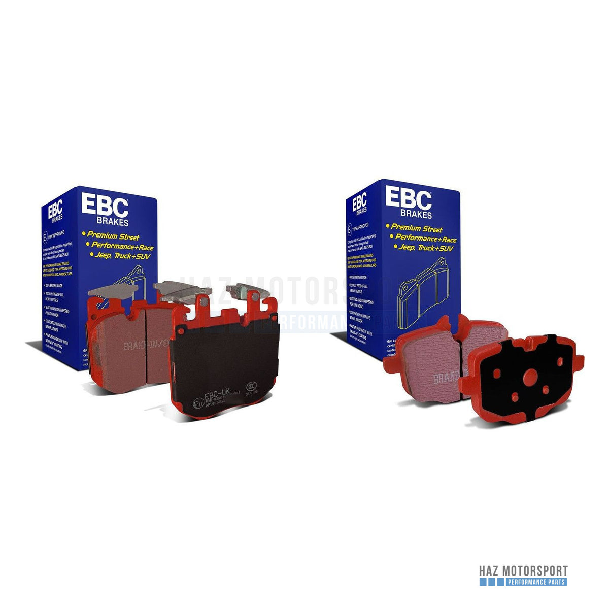 EBC Redstuff Front & Rear Brake Pads Kit For BMW X3 M F97 & X4 M F98 inc Competition - Low Dust, Low Noise