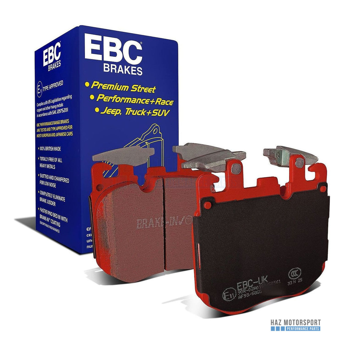 EBC Redstuff Front & Rear Brake Pads Kit For BMW X3 M F97 & X4 M F98 inc Competition - Low Dust, Low Noise