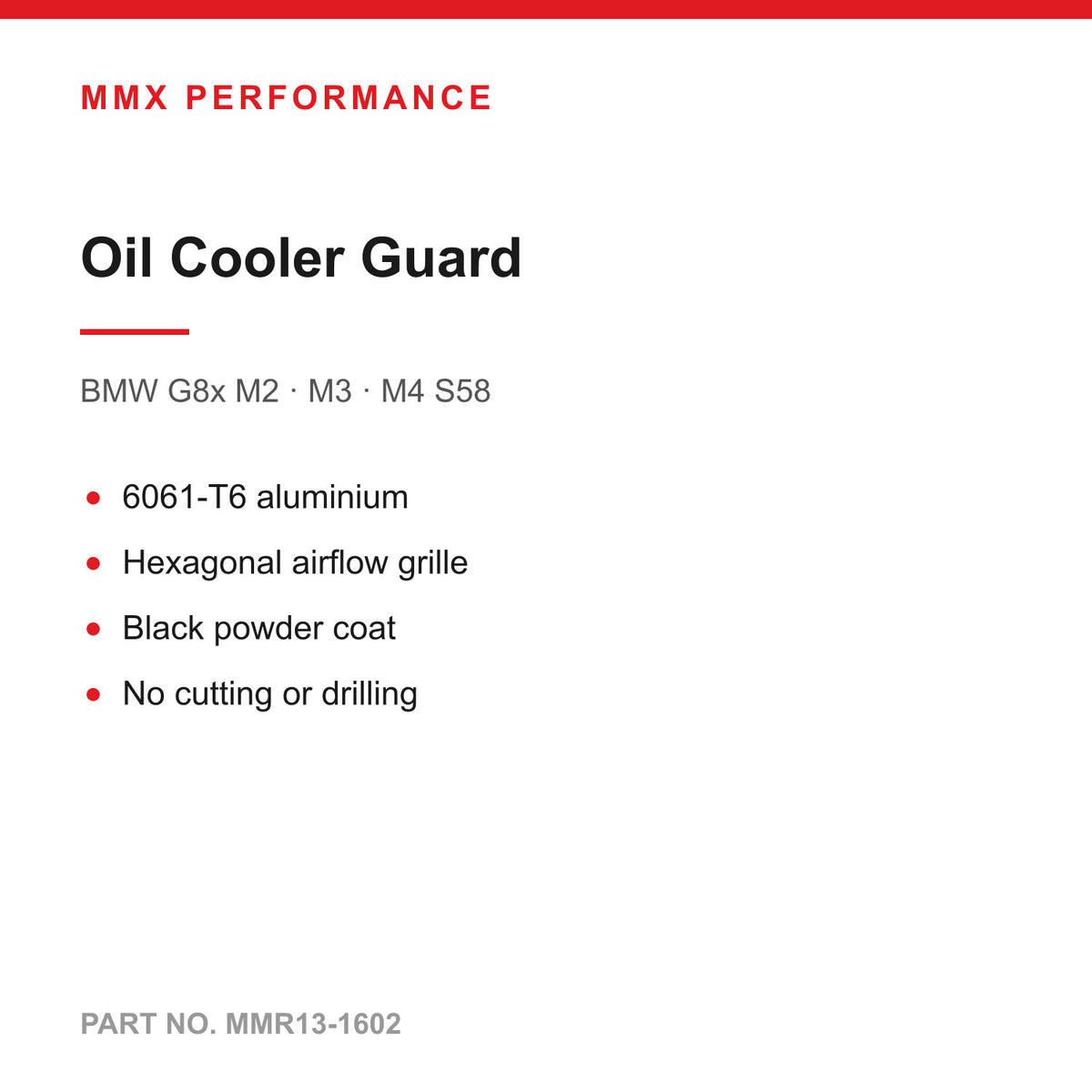 MMX Underbody Engine Oil Cooler Guard - BMW M2 M3 M4 G87 G80 G81 G82 G83