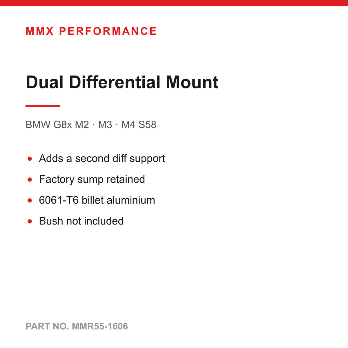 MMX OEM Differential Dual Mount (No Bush) - BMW M2 M3 M4 G87 G80 G82 S58