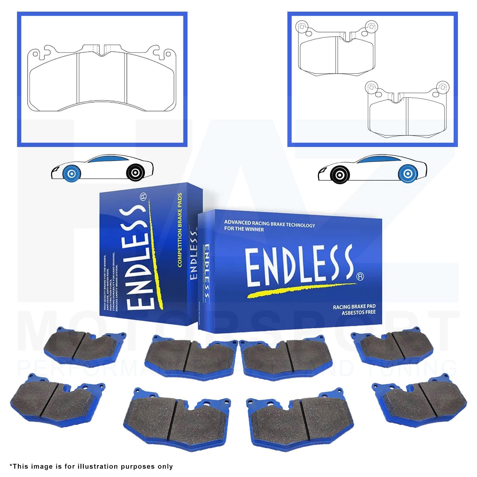 RCP136-MX72+RCP171-MX72 Endless Brakes Front and Rear MX72 Brake Pads ...