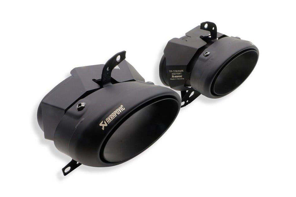 Akrapovic Titanium BLK Exhaust Tips Tail Pipe Set For Porsche 911 Turbo / Turbo S / Cabrio 992 20-24