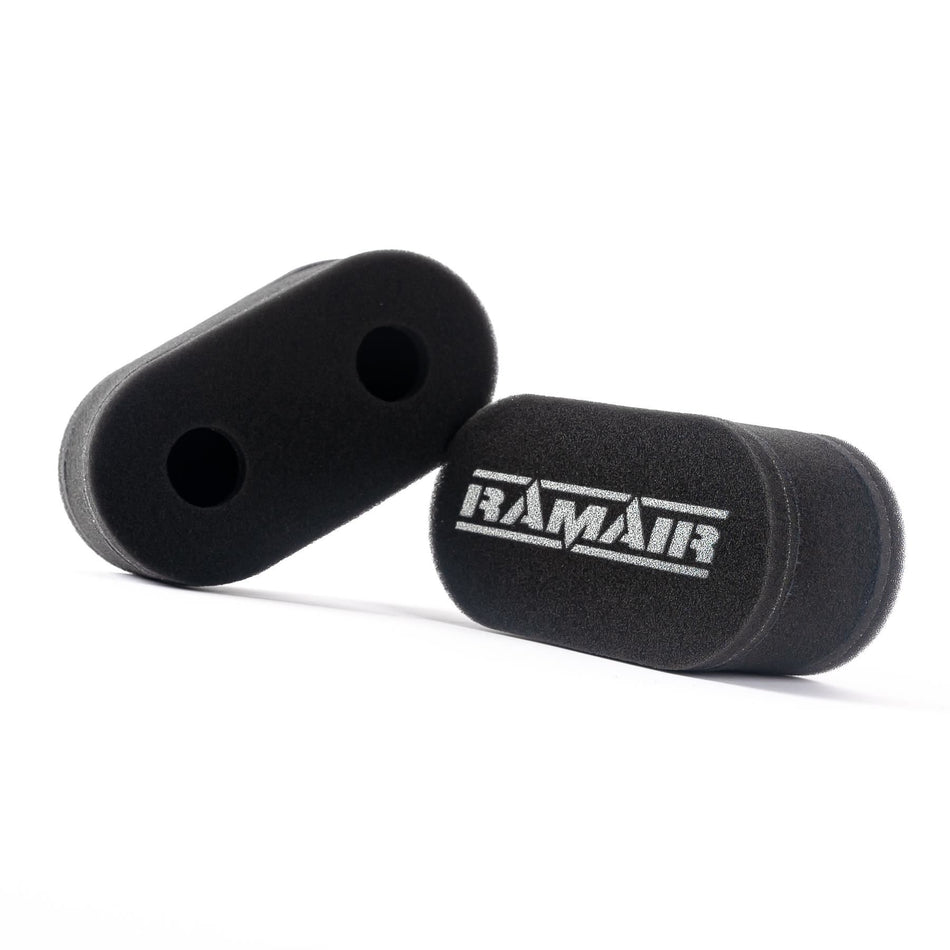Ramair Performance Carb Sock 15mm Dual Layer Foam 2x Air Filters 75mm Short
