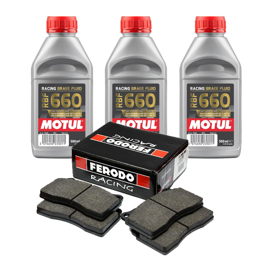 Ferodo Front & Rear DS2500H Brake Pads + Motul RBF660 x3 For Audi RSQ3 F3