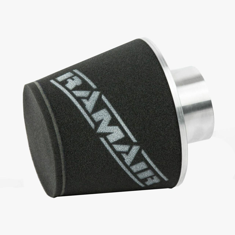 Ramair Large Foam Alloy Neck Cone Air Filter Aluminium Base 100mm OD SIlver