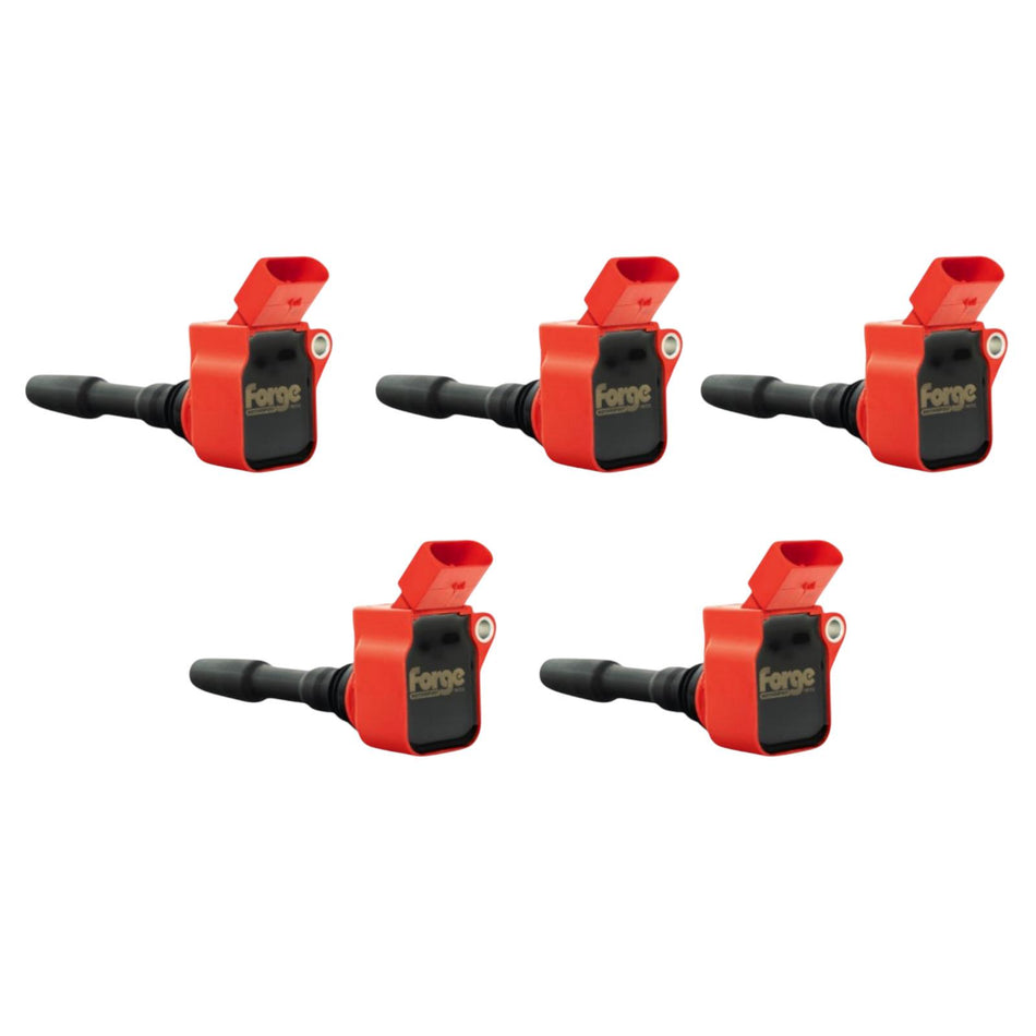 Forge Motorsport Red Ignition Coils Pack x5 For Audi RS3 8V/8Y RSQ3 8V TTRS 8S 2.5 TFSI