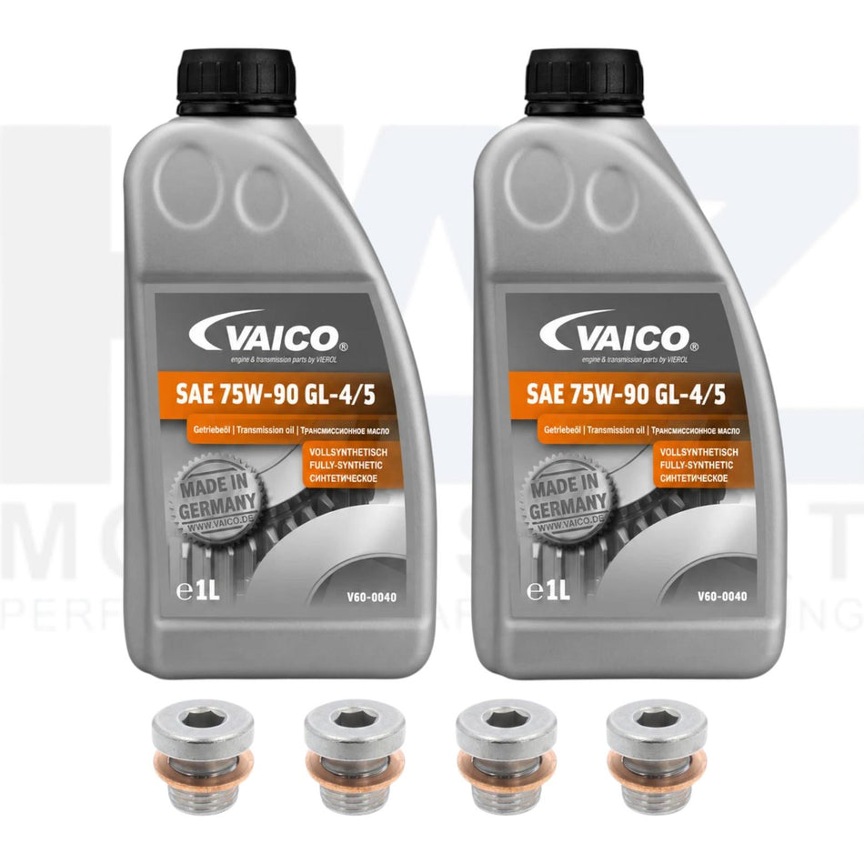 Audi RS3 8V TTRS 8S Front & Rear Differential Gear Oil Service Kit 2L 75W90 VAICO