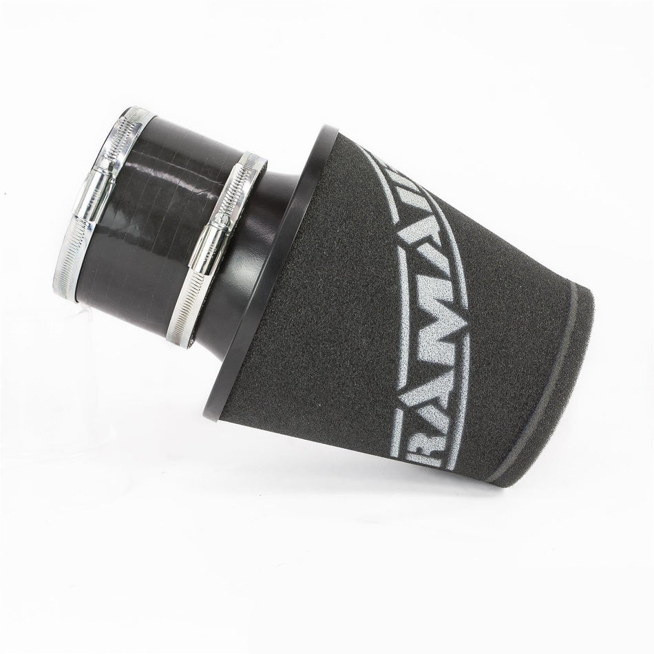 Ramair Foam Jet Stream Medium Cone Air Filter 100mm OD Black W/ Silicone Coupler