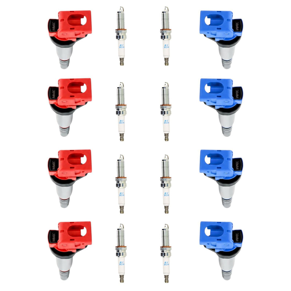 MMX 8x Red Blue Ignition Coils 8x NGK Spark Plugs for BMW M5 M6 F10 F13 4.0 V8 N63