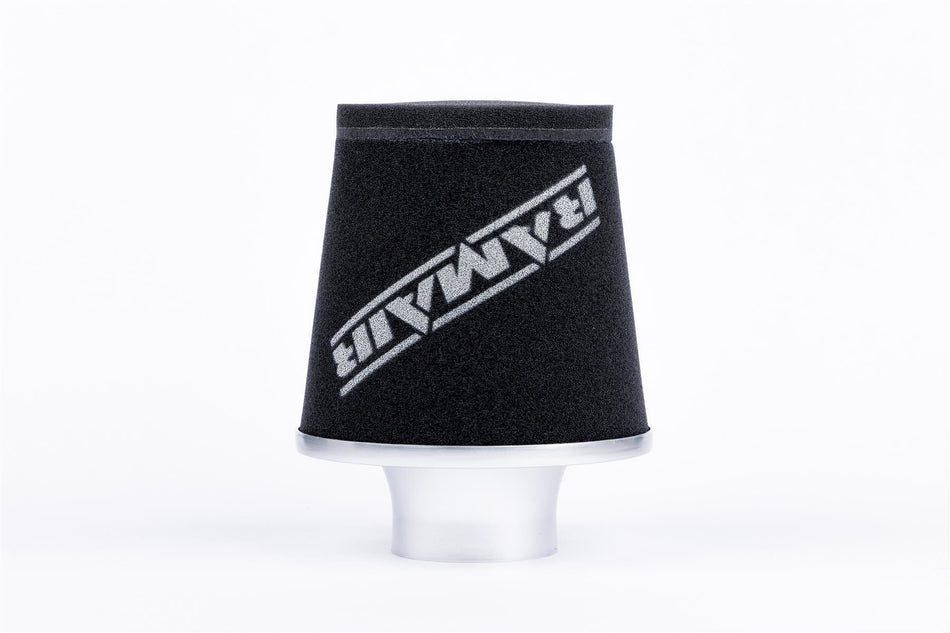 Ramair Small Foam Alloy Neck Cone Air Filter Aluminium Base 70mm OD Silver