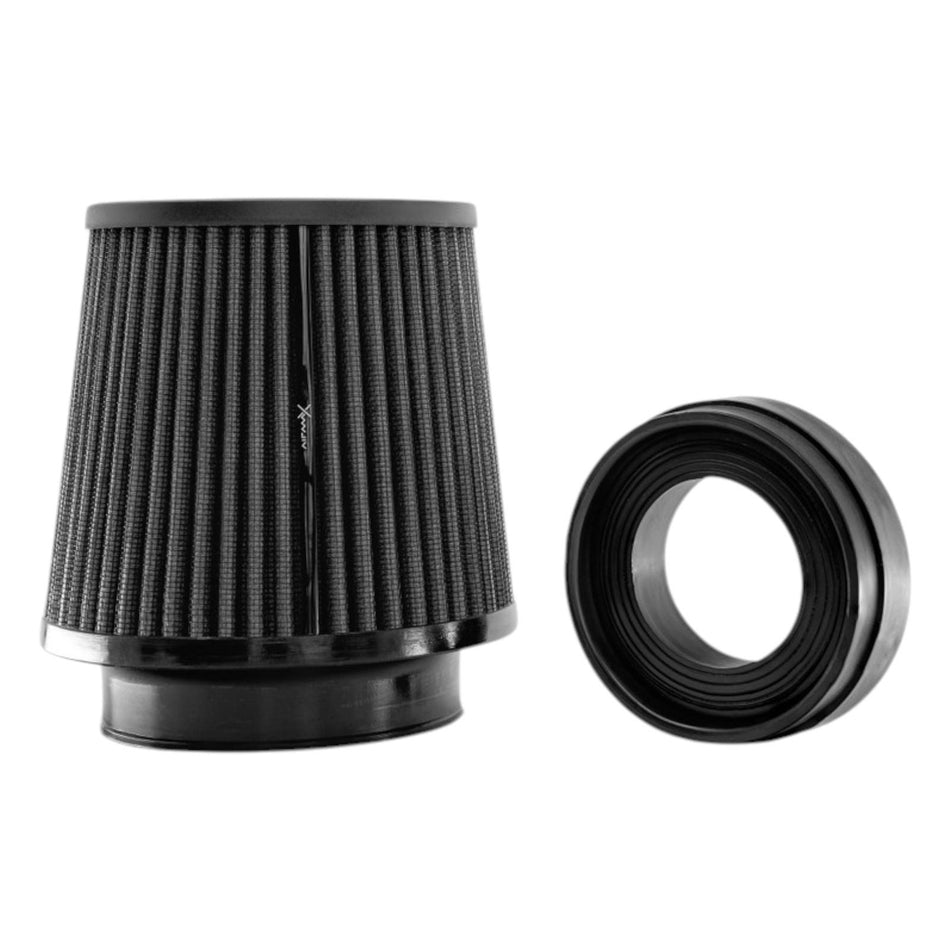 Pipercross AirMax Universal Cone Pleated Air Filter Kit 4" Rubber Neck with Reducer Rings