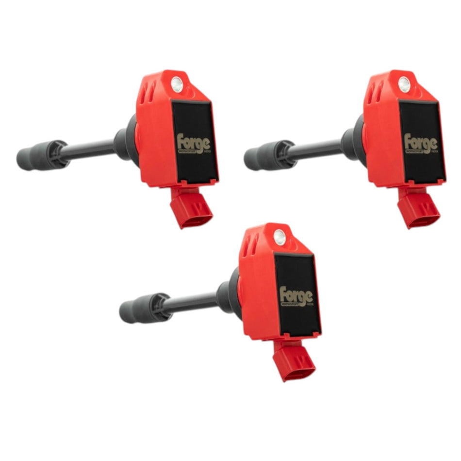 Forge Motorsport Red Ignition Coil Packs x3 For Toyota GR Yaris Corolla 1.6 G16E