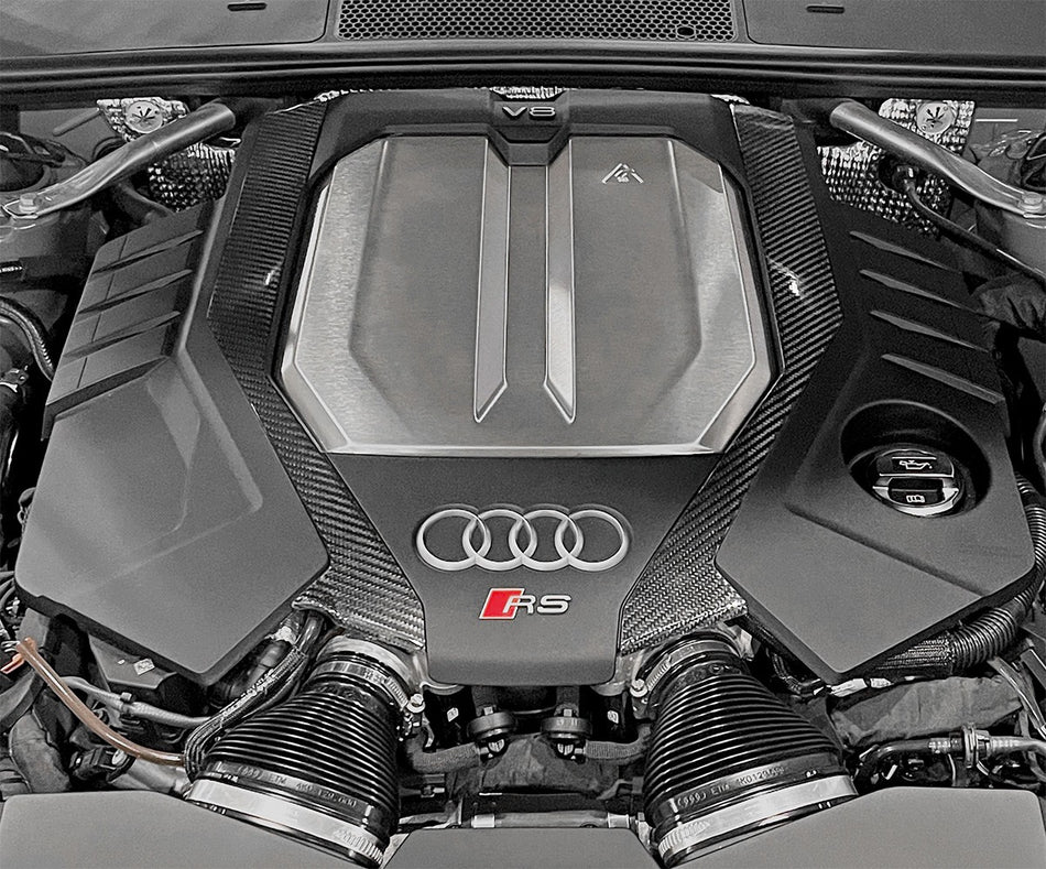 034Motorsport Carbon Fibre Engine Cover Trim Pair - Audi RS6 RS7 C8 4.0 TFSI V8 1