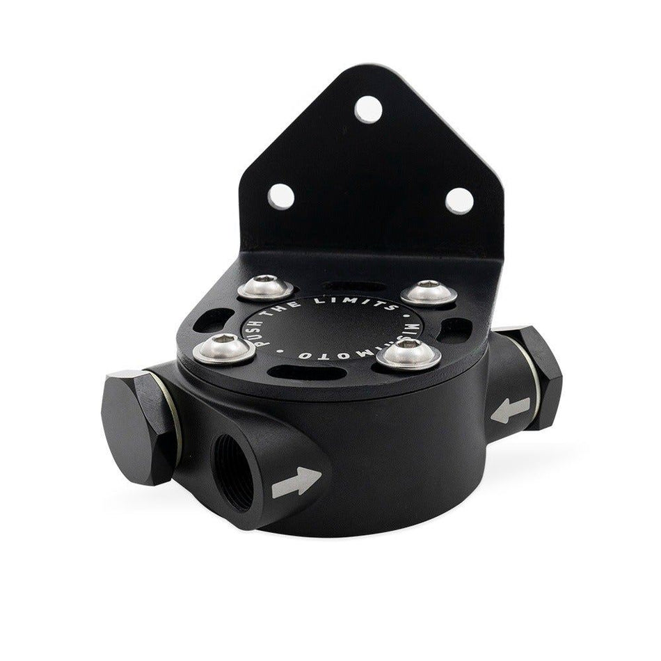 Mishimoto Remote Oil Filter Head, M22x1.5 Thread Upgrade Aftermarket Black