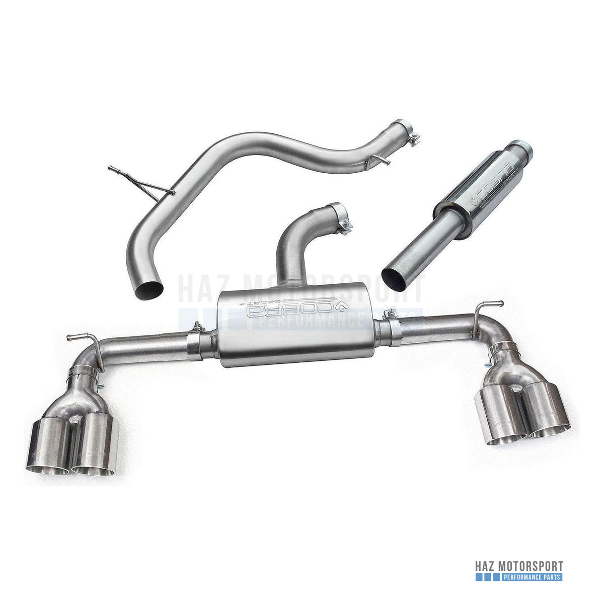 Cobra Sport Quad Exit Cat Back Golf R Style Exhaust – VW Golf GTI Mk7 2.0 TSI 5G (2012–2017) - Cobra Sport