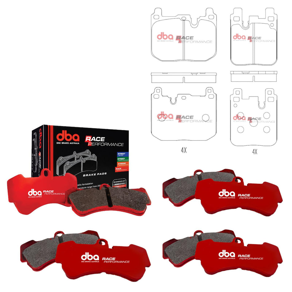DBA Race Performance Front & Rear Brake Pads for M135i M140i M2 F87 M3 F80 M4 F82 340i