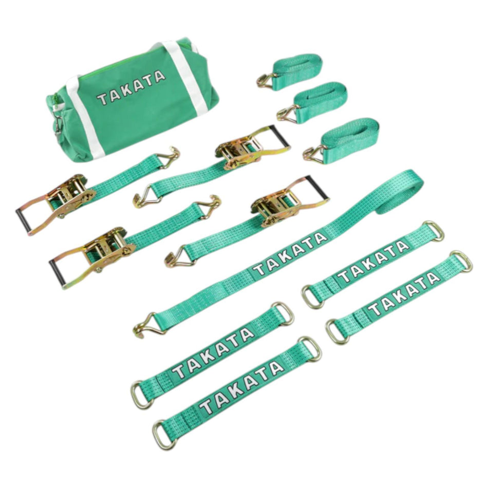 Takata Trailer Recovery Truck Vehicle Tie Down Ratchet Straps Set Heavy Duty JDM