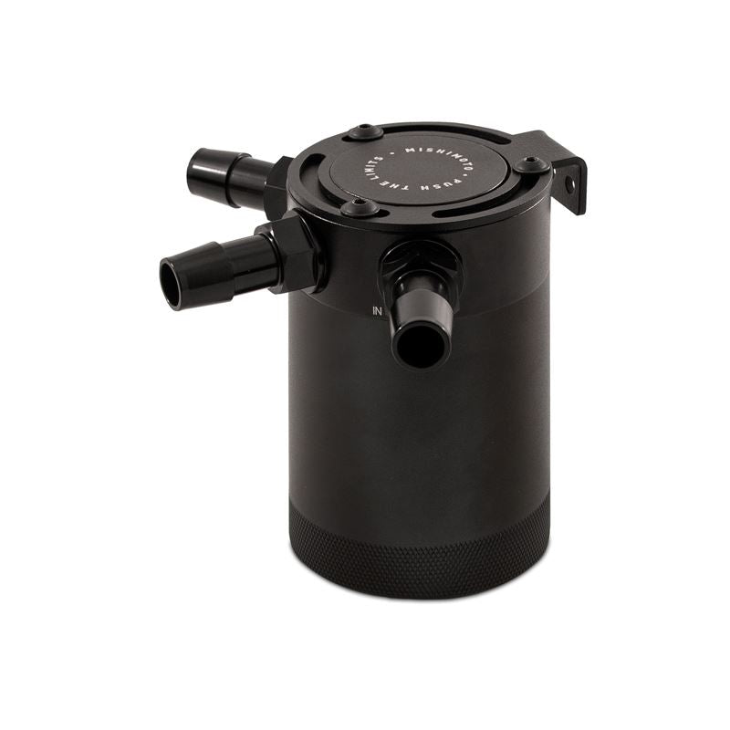 Mishimoto Performance Universal Compact Baffled Oil Catch Can Kit, 3-Port Black